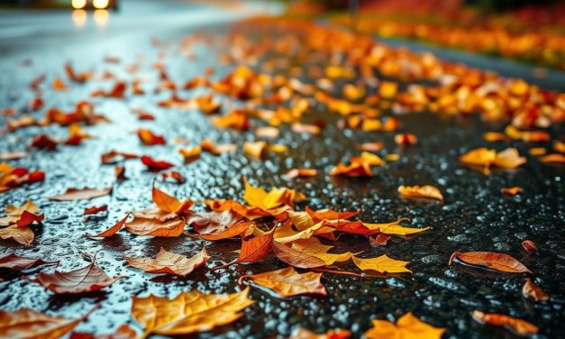 Mokre liście na drodze – jak ograniczyć poślizg, wydłużoną drogę hamowania i gorszą widoczność